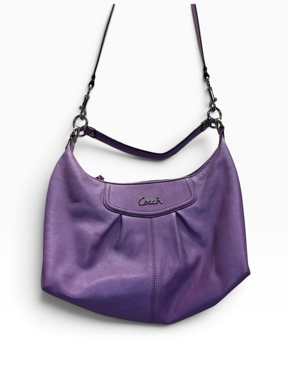 Coach 2012 Ashley F19761 Purple Leather Convertible Hobo Shoulder Crossbody Bag
